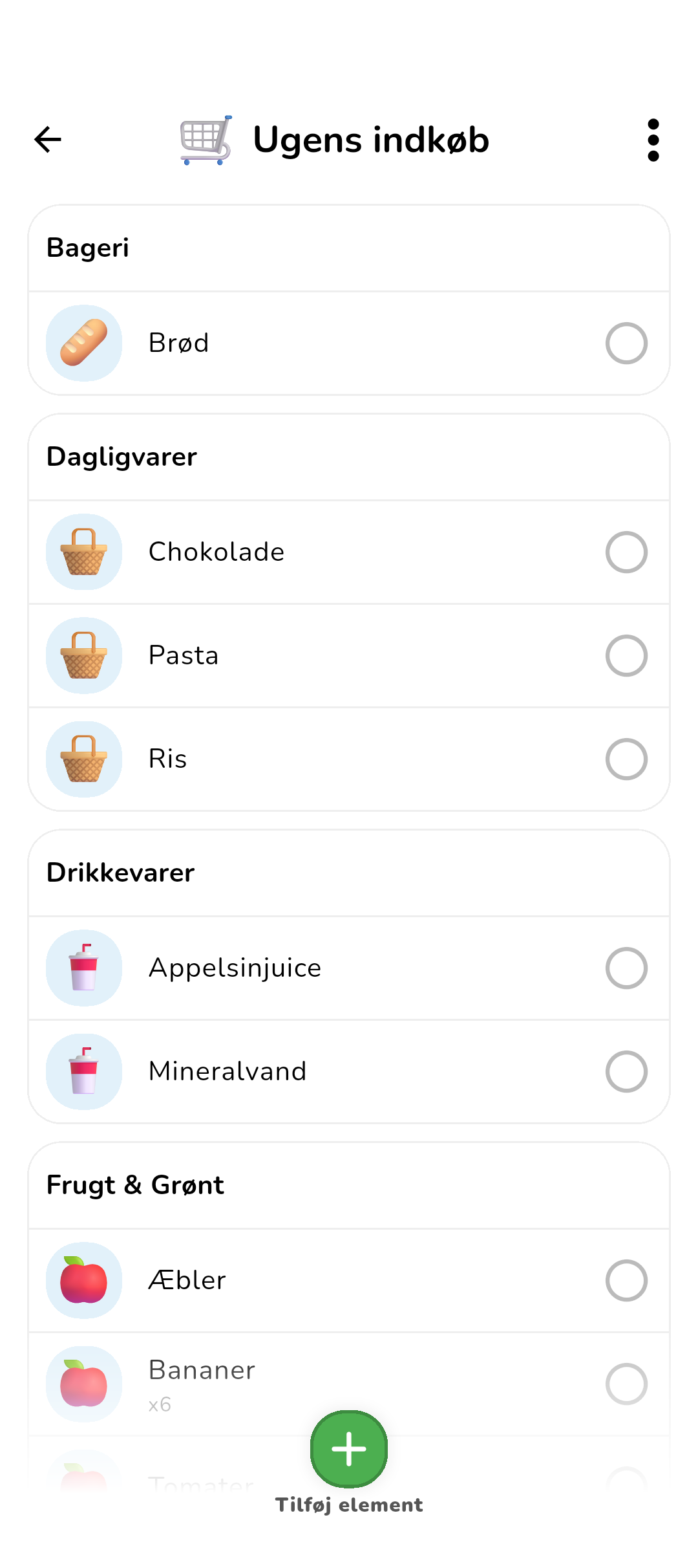 Koabit Shopping Lists