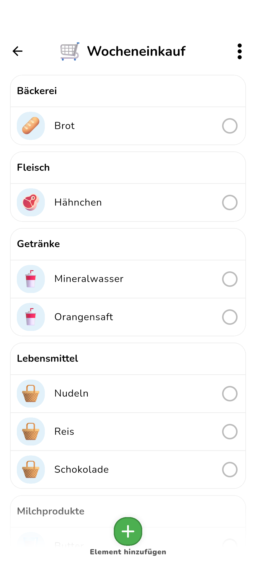 Koabit Shopping Lists